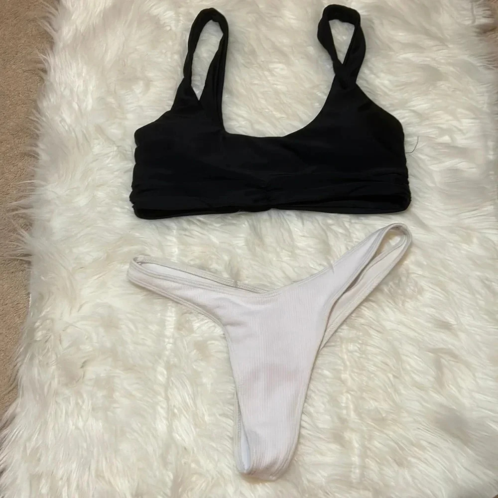 SHEIN black and white bikini size medium
